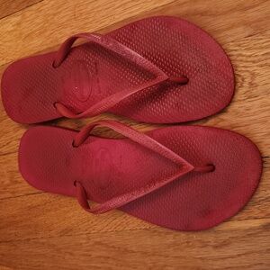 Havaianas Slim Women's Pre-owned Flip Flips Sandals Red Size 39-40
